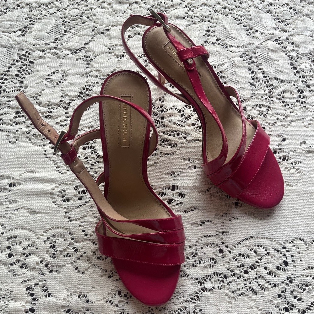 Antonio Melani Genuine Leather Pink Strappy Heels- Size 8.5